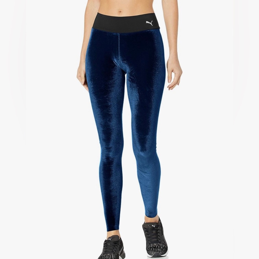 Puma Deep Blue Velvet Leggings Size XS
